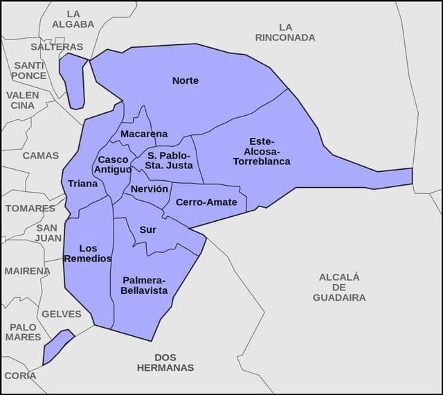 Seville district map