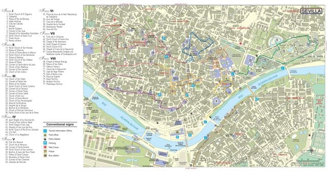 Seville sightseeing map