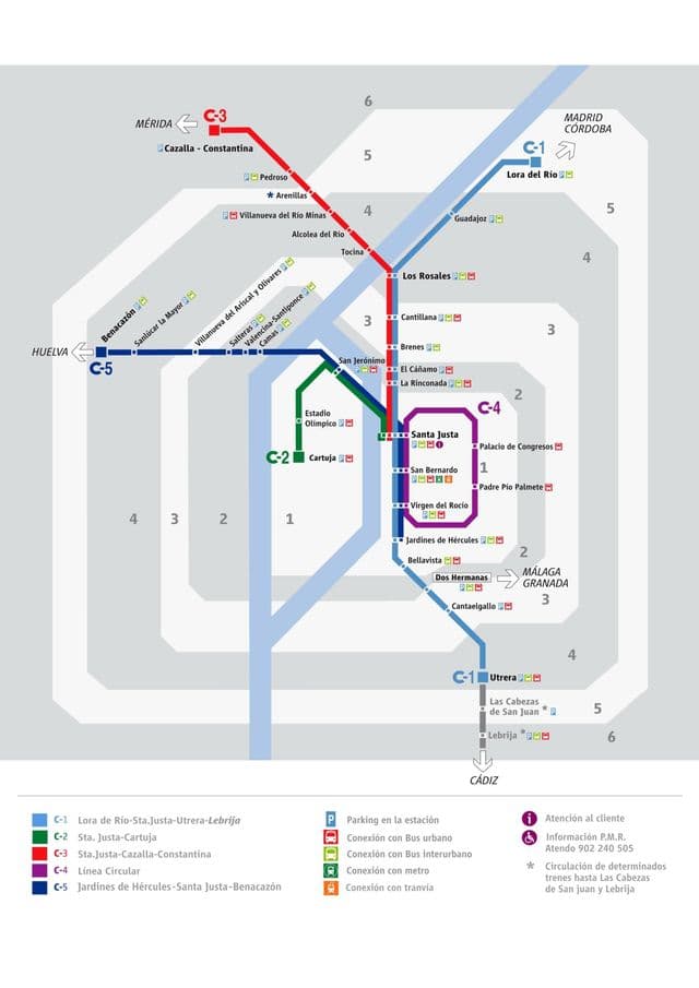Seville railway stations map