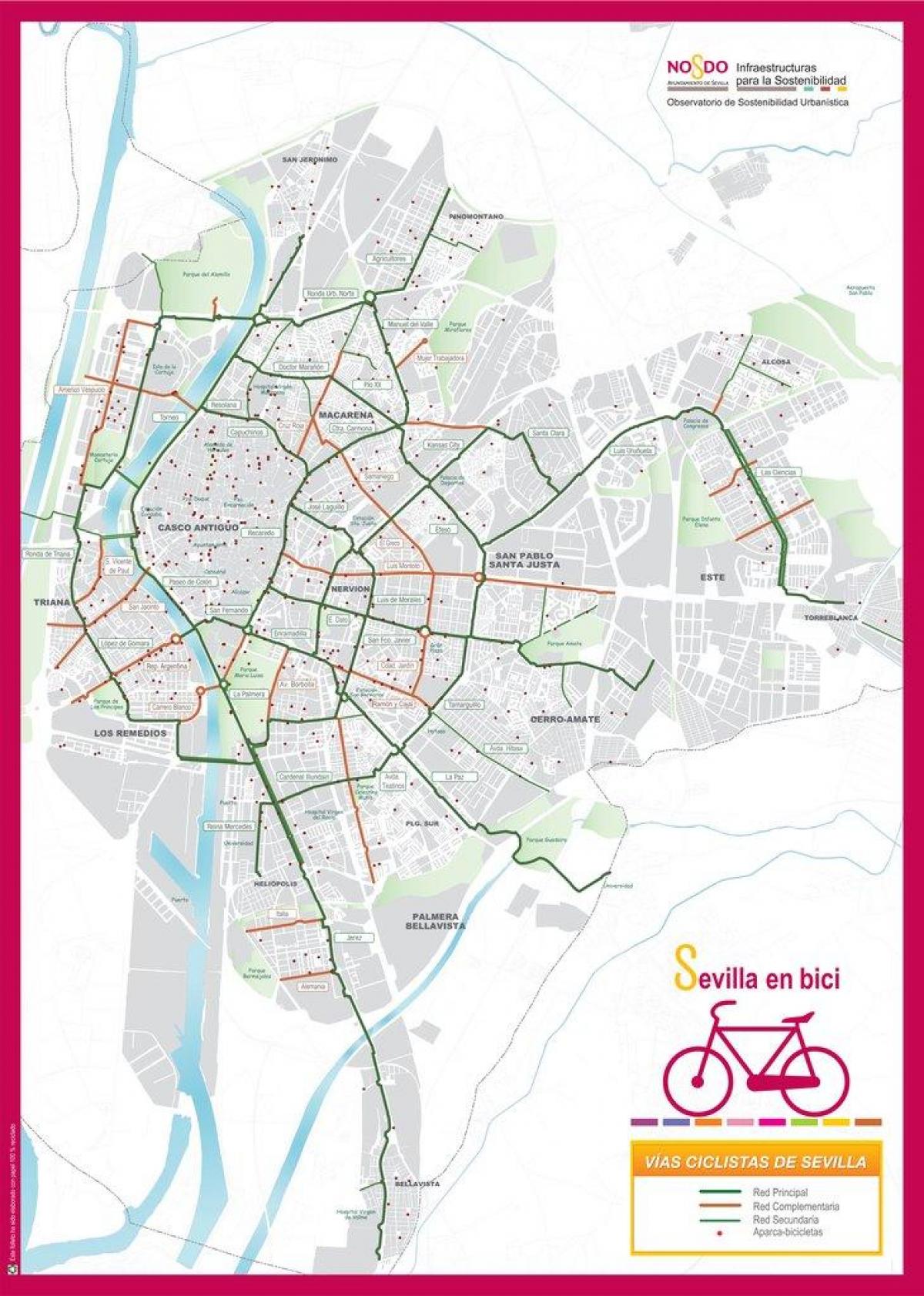 Seville bike lane map