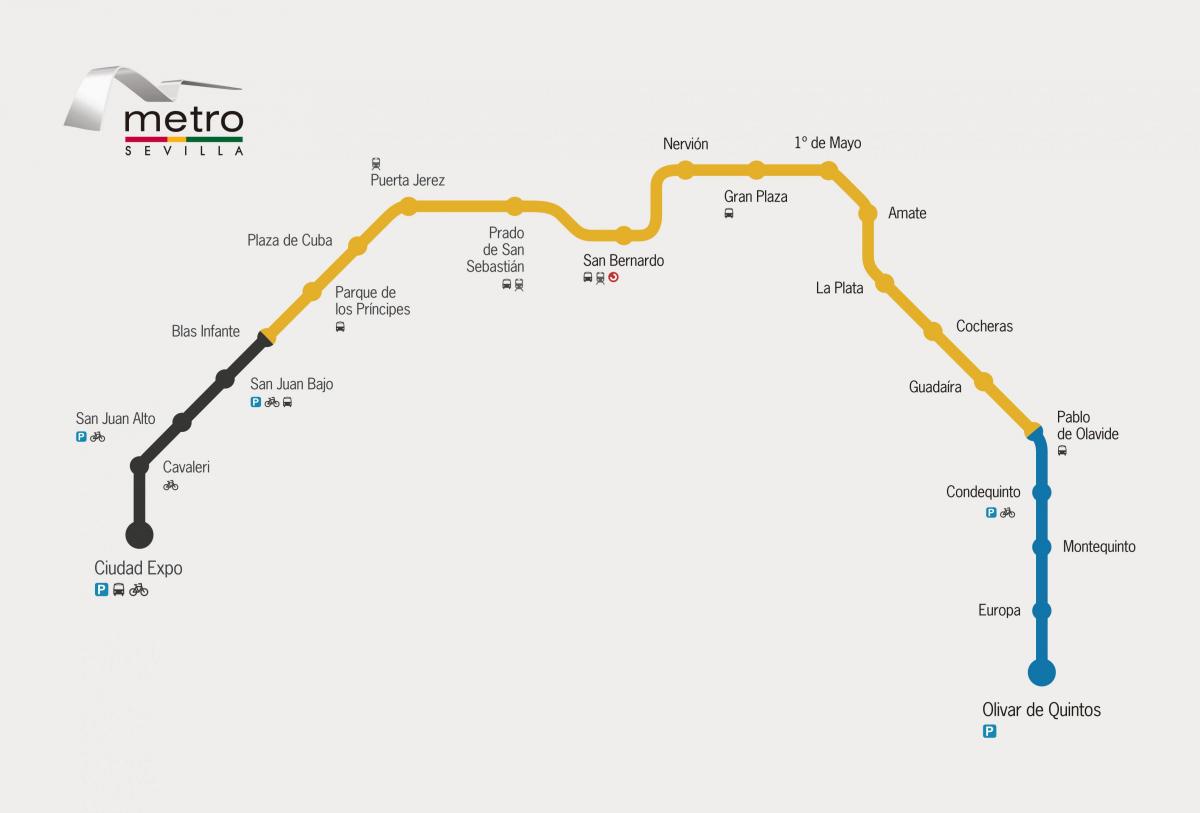 Seville metro stations map